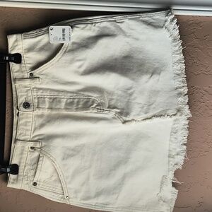 NWT We the Free by Free People Bailey Denim Skirt Size 29 Deco White